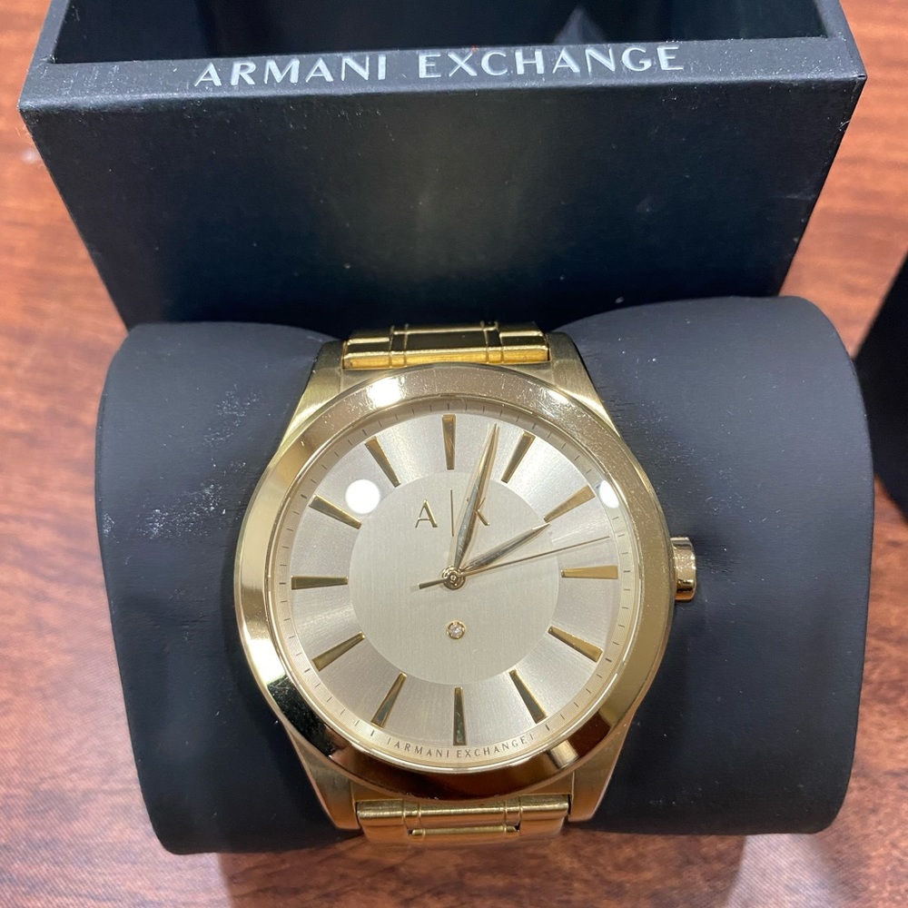 Gold Armani Exchange Watch-Unisex with extra links